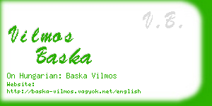 vilmos baska business card
